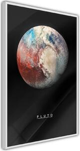 Inramad Poster / Tavla - The Solar System: Pluto - 40x60 Svart ram med passepartout