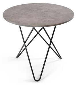 OX Denmarq - O Dining Table Ø80, Black Steel Frame, Top: Grey Marble - Matbord - Dennis Marquart - Grå - Metall/Sten