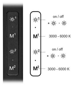 Ecolite LU19WT-CR-LED Dimbar bordslampa SPACE LED/8W + LED/11W/230V svart