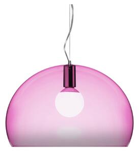 Kartell - FL/Y Suspension 9030, Transparent Pink, Incl. LED 15W E27 - Pendellampor - Ferruccio Laviani - Rosa,Transparent