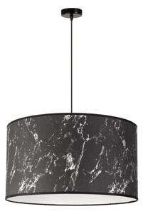 Duolla - Ljuskrona med textilsladd MARBLE 1xE27/40W/230V diameter 45 cm svart/vit