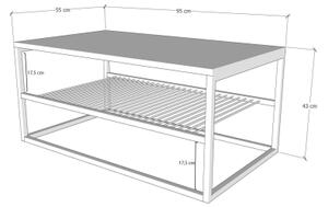 Soffbord ASUDE 43x95 cm brun/svart