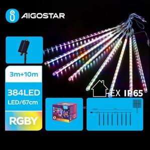 Aigostar - LED Solar Julkedja 384xLED/13m IP65 Flerfärgad