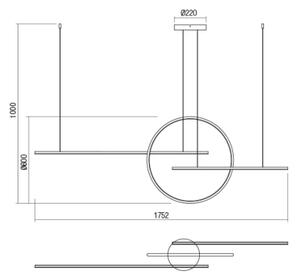 Redo 01-1736 - LED ljusreglerad ljuskrona på textilsladd GIOTTO LED/56W/230V vit