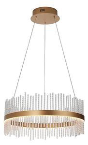 Endon 107671 - LED ljusreglerad ljuskrona på textilsladd ADRIEL LED/41W/230V 3000K guld/genomskinlig