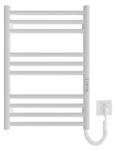 Stegformad handdukstork HF GREENWICH 100W/230V 57x43 cm vit rund