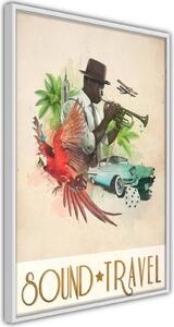 Inramad Poster / Tavla - Exotic Travel - 20x30 Guldram