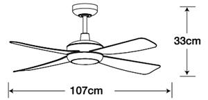 Lucci air 213302- LED Dimbar fläkt SLIPSTREAM 1xGX53/12W/230V vit+ RC