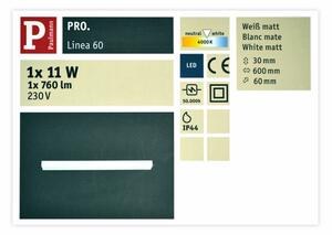 Paulmann 70677 - LED/11W IP44 Badrum spegelbelysning LINEA 230V