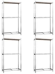 BeBasic Däckställ 2 hyllplan silver 4 st 110x40x180 cm stål -