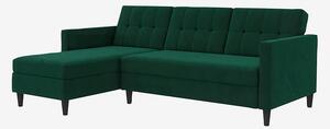 Dorel Home - Bäddsoffa 3-sits med schäslong Hartford - Grön - Bäddsoffor - Från Homeroom