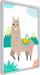 Inramad Poster / Tavla - Playful Llama - 20x30 Svart ram