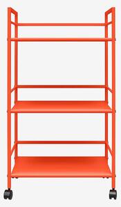 Novogratz - Metall rullande vagn orange Cache - Röd - Serveringsvagnar - Från Homeroom