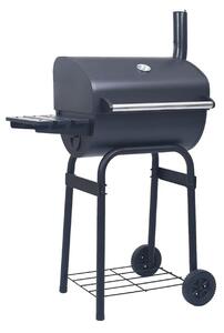 Kolgrill/rökargrill med nedre hylla svart - Svart
