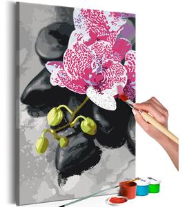 GÖR-DET-SJÄLV Målningar Pink Orchid 40x60 cm - Artgeist sp. z o. o