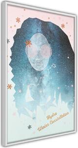 Inramad Poster / Tavla - Winter Constellation - 40x60 Guldram