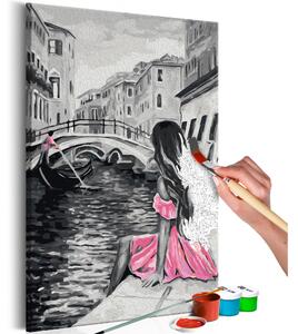 GÖR-DET-SJÄLV Målningar Venice A Girl In Pink 40x60 cm - Artgeist sp. z o. o