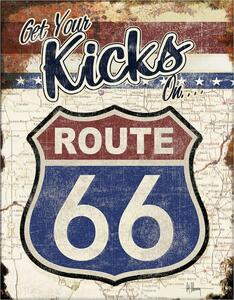 Metallskylt Route 66 - Get Your Kicks On