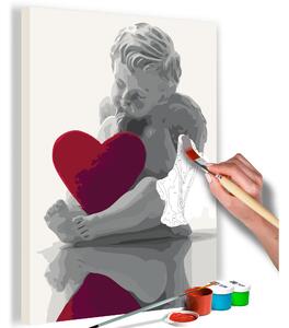 GÖR-DET-SJÄLV Målningar Angel Red Heart 40x60 cm - Artgeist sp. z o. o