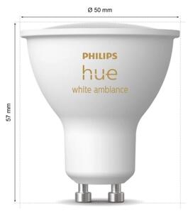 KIT 2x LED Ljusreglerad glödlampa Philips Hue WHITE AMB. GU10/4,2W/230V 2200-6500K