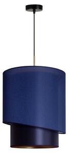 Duolla - Ljuskrona med textilsladd PARIS 1xE27/15W/230V diameter 40 cm blå/gyllene