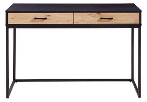 FERTE Skrivbord 110 cm med Förvaring 2 Lådor Svart/Brun -