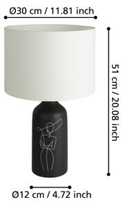 Eglo 43823 - Bordslampa VINOZA 1xE27/40W/230V vit/svart