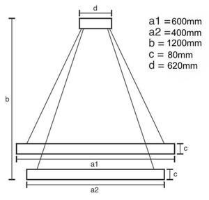 LED ljusreglerad ljuskrona på textilsladd LED/50W/230V 3000-6500K + fjärrkontroll