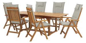 Trädgårdsmöbelset av bord och 6 stolar JAVA - Trä/natur