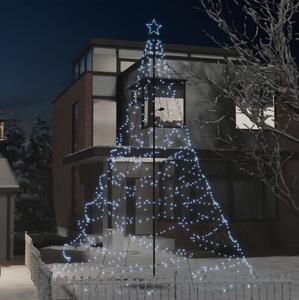 Julgran med metallstång 1400 LED kallvit 5 m - Vit