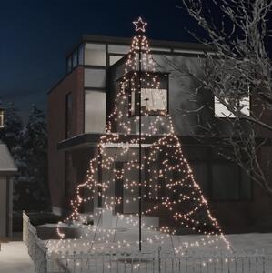 Julgran med metallstång 1400 LED varm vit 5 m - Vit