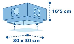 Dalber 63236T - Takbelysning för barn MOONLIGHT 2xE27/60W/230V blå