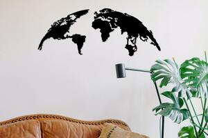 WORLD MAP SMALL 100 cm Väggdekor Svart -