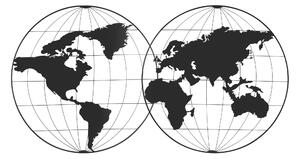 WORLD MAP 18 Väggdekor Svart -