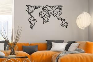 WORLD MAP METAL DECOR 4 Väggdekor Svart -