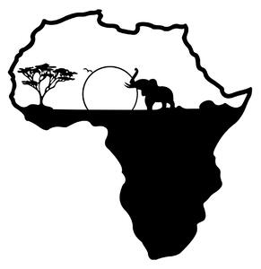 AFRICAN 1 Väggdekor Svart -