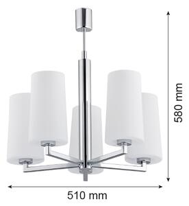 Argon 2053 - Pendelkrona CAMELOT 5xE27/15W/230V skinande krom