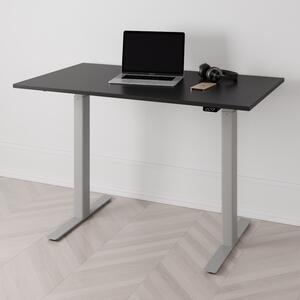 Höj och sänkbart skrivbord PREMIUM, 2-motorigt, grått stativ, svart bordsskiva 120x70cm