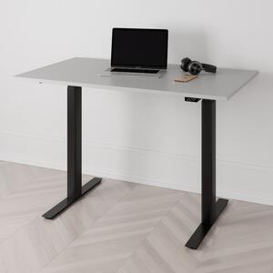 Höj och sänkbart skrivbord PREMIUM, 2-motorigt, svart stativ, grå bordsskiva 160x80cm