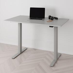 Höj och sänkbart skrivbord PREMIUM, 2-motorigt, grått stativ, grå bordsskiva 120x80cm