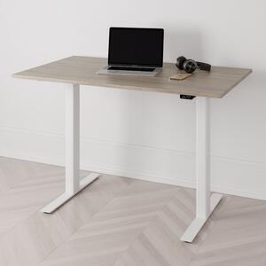 Höj och sänkbart skrivbord PREMIUM, 2-motorigt, vitt stativ, ek bordsskiva 120x70cm