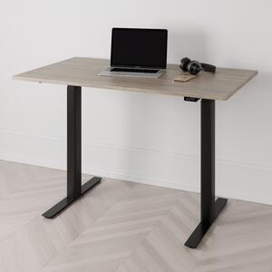 Höj och sänkbart skrivbord PREMIUM, 2-motorigt, svart stativ, ek bordsskiva 140x70cm