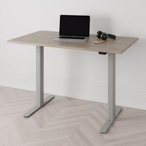 Höj och sänkbart skrivbord PREMIUM, 2-motorigt, grått stativ, ek bordsskiva 120x70cm