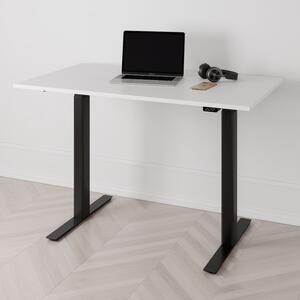 Höj och sänkbart skrivbord PREMIUM, 2-motorigt, svart stativ, vit bordsskiva 120x70cm