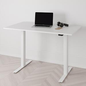 Höj och sänkbart skrivbord PREMIUM, 2-motorigt, vitt stativ, vit bordsskiva 120x70cm