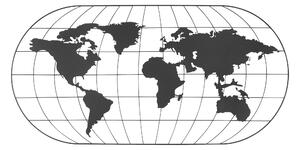 WORLD MAP 17 Väggdekor Svart -