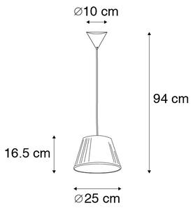 Retro hängande lampkräm 25 cm - Veck