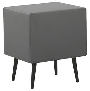 Nattduksbord Grå konstläderklädsel 2 lådor Nattduksbord Minimalistisk modern design Svarta ben Beliani