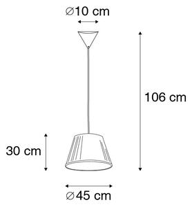 Retro hängande lampkräm 45 cm - Veck