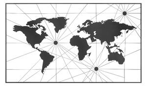WORLD MAP 16 Väggdekor Svart -